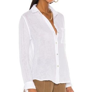 Princess Polly white button down cotton shirt.